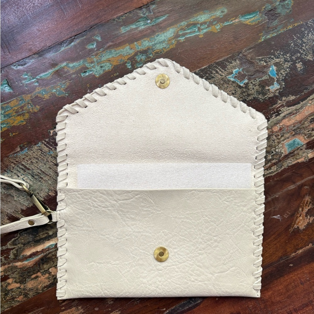 Hand Painted Bee Cream Wristlet - Picture 7 of 11